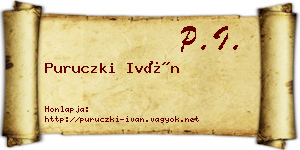 Puruczki Iván névjegykártya